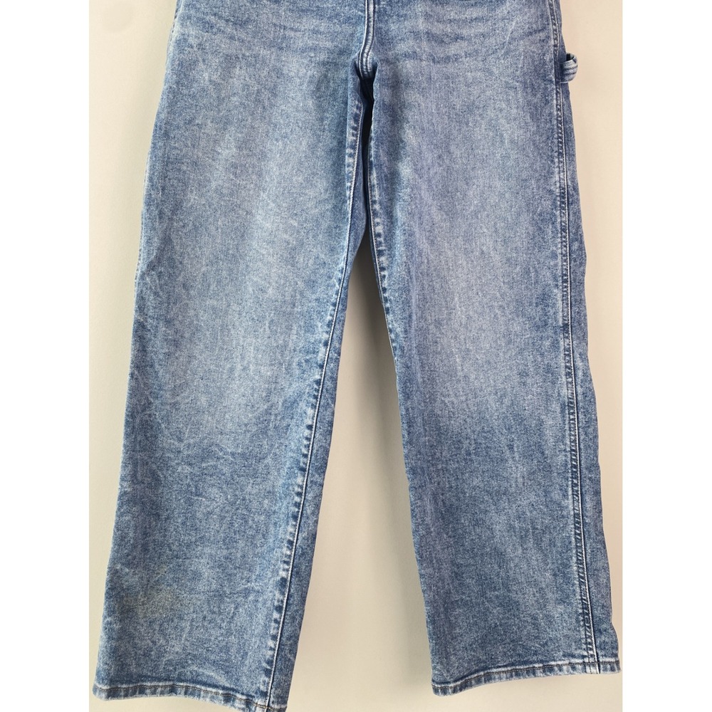 Wrangler Womens Carpenter Jeans 28 Blue High Rise Straight Leg Utility 90s Baggy - Picture 6 of 16